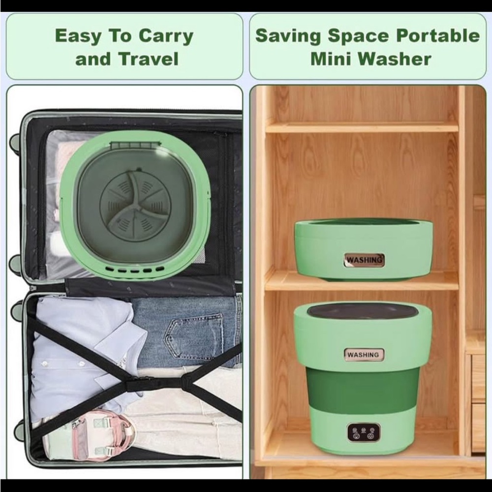 🫧SOLD!!Portable Mini Washing Machine in Green 15L🪣 - Picture 3 of 9